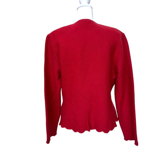 Geiger Collection Red Wool Cardigan Jacket - Size 40 (US 10) - Picture 4 of 7